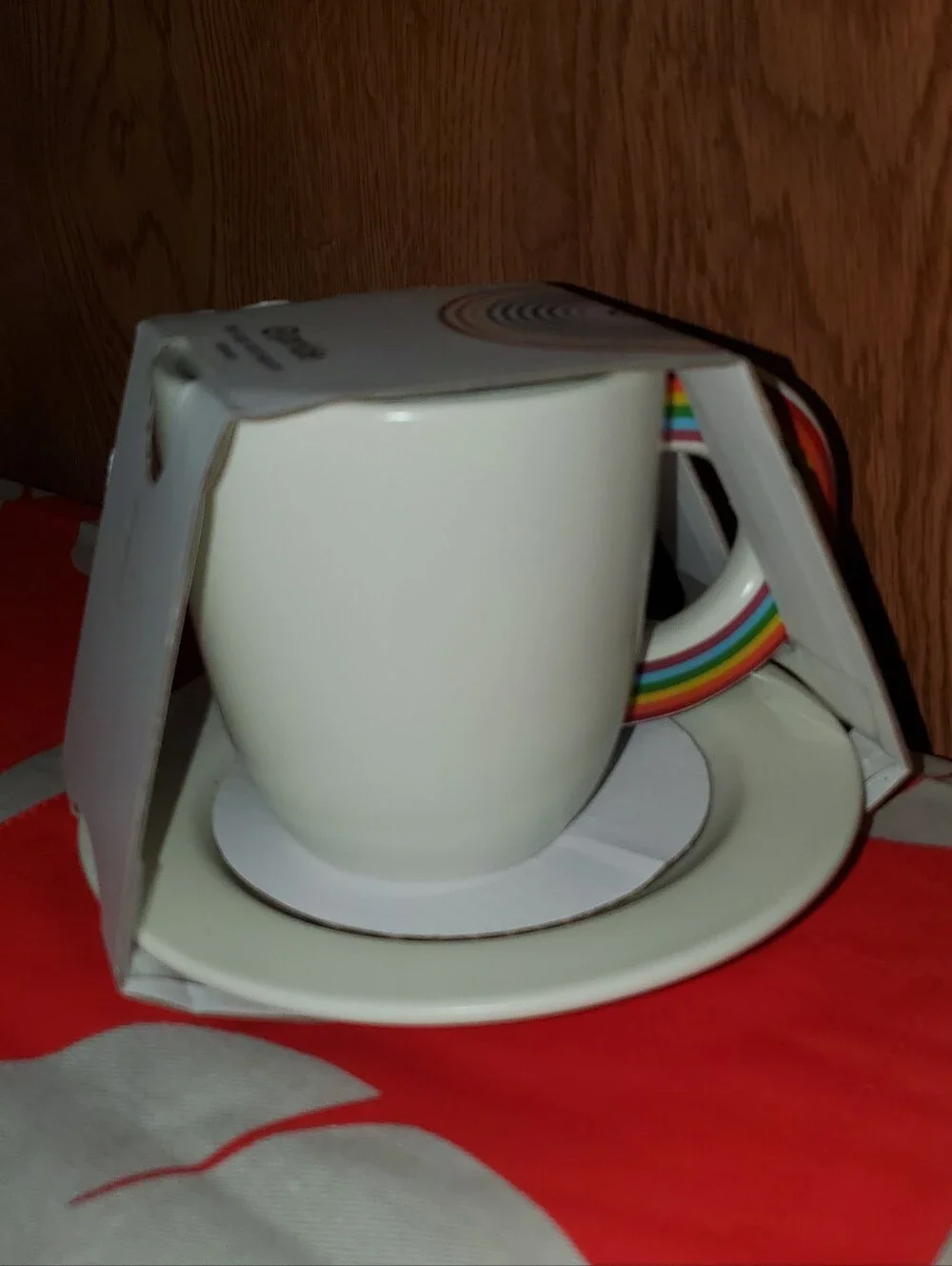 NWT Target Pride 2025 Rainbow Tea Cup and Saucer Plate Stoneware Set - Off White